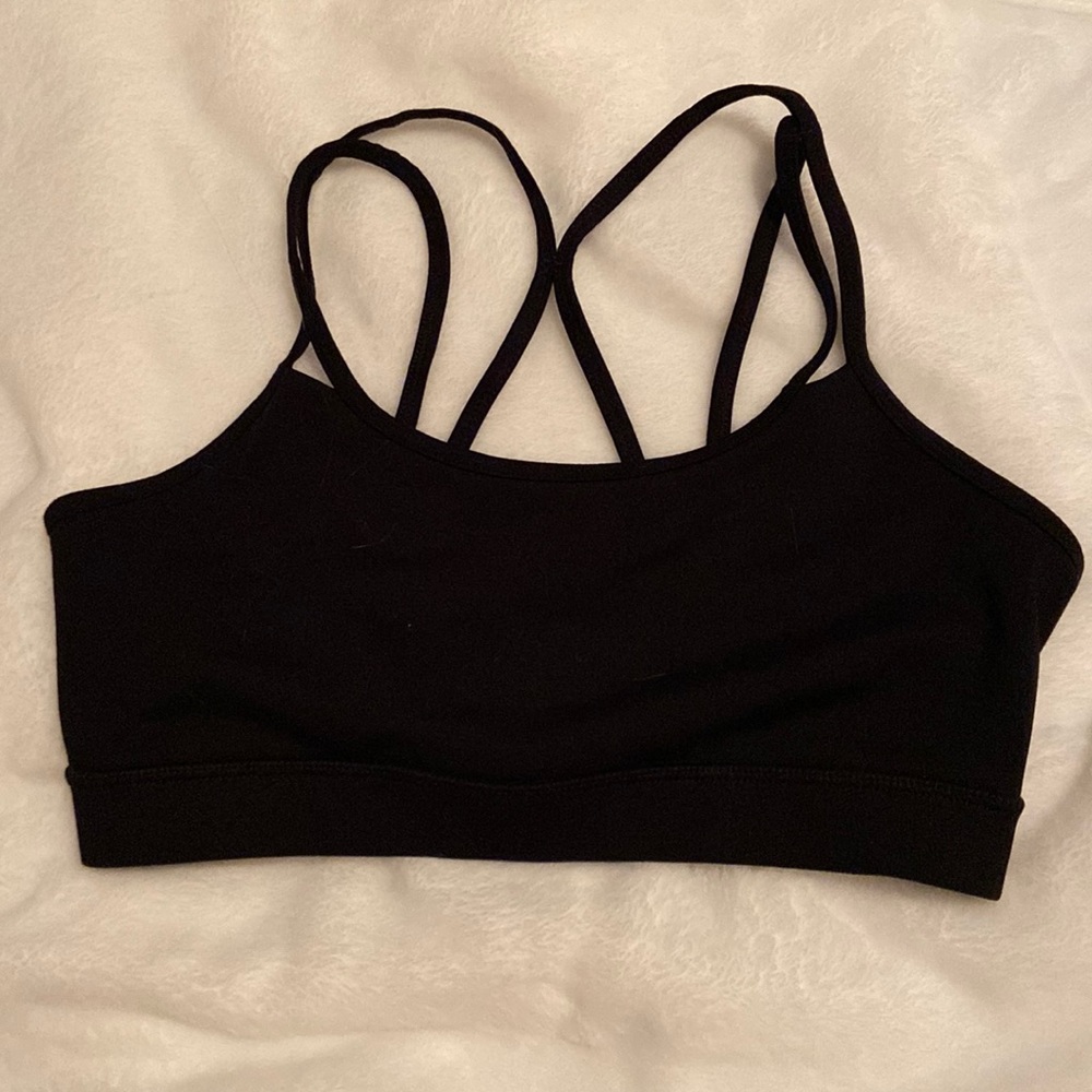 Black Strappy Sports Bra